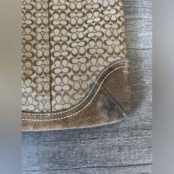 Coach Monogram Messenger suede/canvas Bag 1584 - Picture 3 of 16
